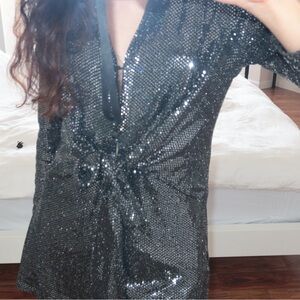 Zara Black Sequin Jacket